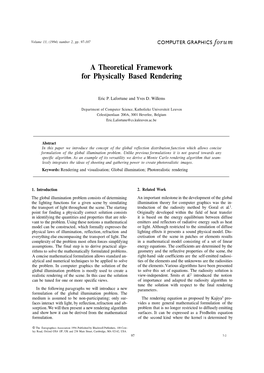 A Theoretical Framework for Physically Based Rendering