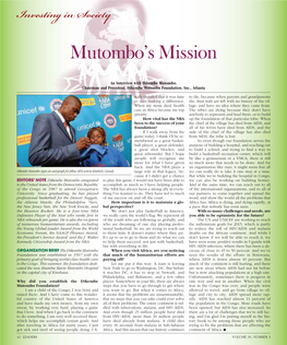 Mutombo's Mission