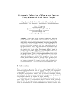 Systematic Debugging of Concurrent Systems Using Coalesced Stack Trace Graphs