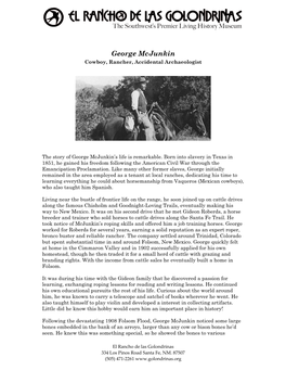 George Mcjunkin Cowboy, Rancher, Accidental Archaeologist