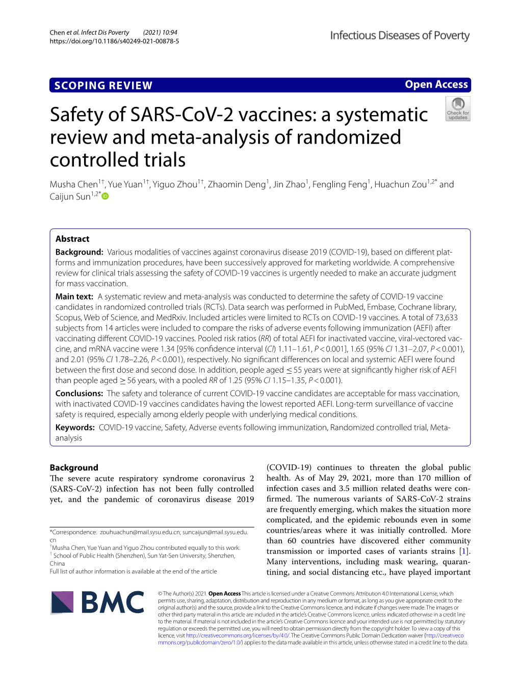 Safety of SARS-Cov-2 Vaccines: a Systematic Review and Meta