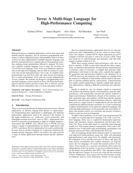 Terra: a Multi-Stage Language for High-Performance Computing