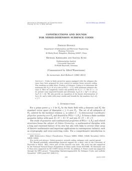 Constructions and Bounds for Mixed-Dimension Subspace Codes