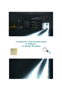 “Transparency” from Pentagon Papers to Wikileaks: a Linguistic Revolution Università Degli Studi Di Verona