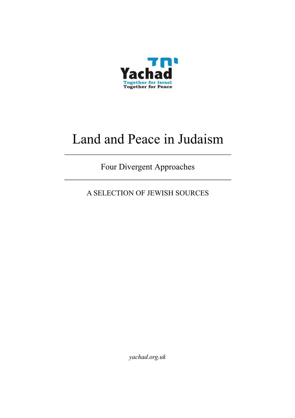 Land and Peace in Judaism