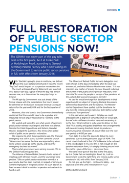 Full Restoration of Public Sector Pensions Now!