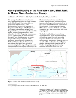 Geological Mapping of the Parrsboro Coast, Black Rock to Moose River, Cumberland County