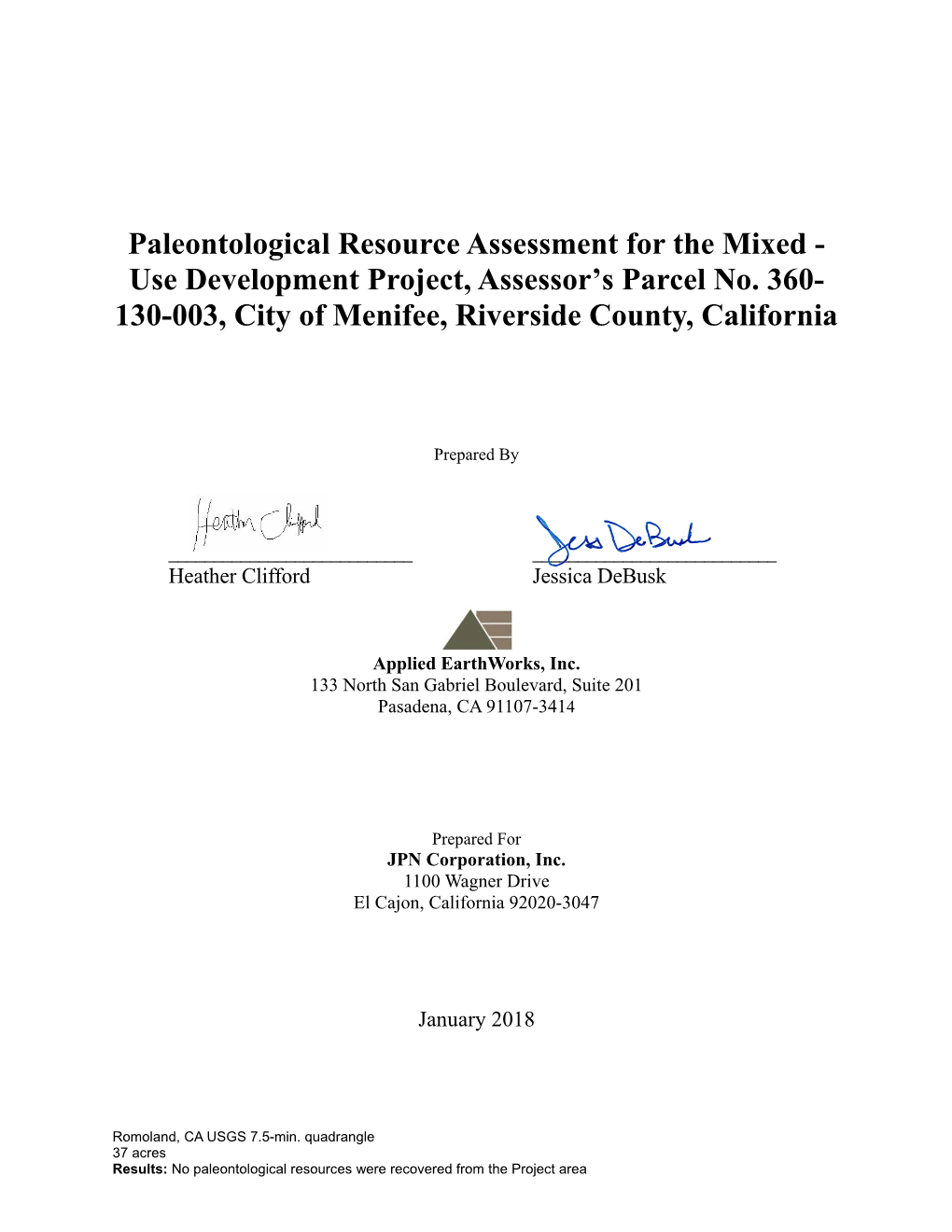 Paleontological Resource Assessment for the Mixed - Use Development ...