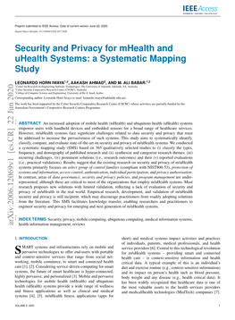 Security and Privacy for Mhealth and Uhealth Systems: a Systematic Mapping Study