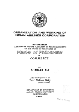 Organization and Working of Indian Airlines Corporation