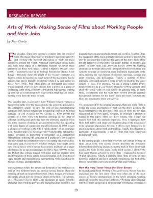 Arts of Work: Making Sense of Films About Working People and Their Jobs by Alan Clardy