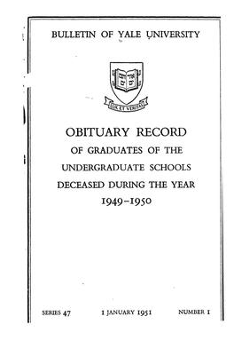 1949-1950 Obituary Record of Graduates of Yale University