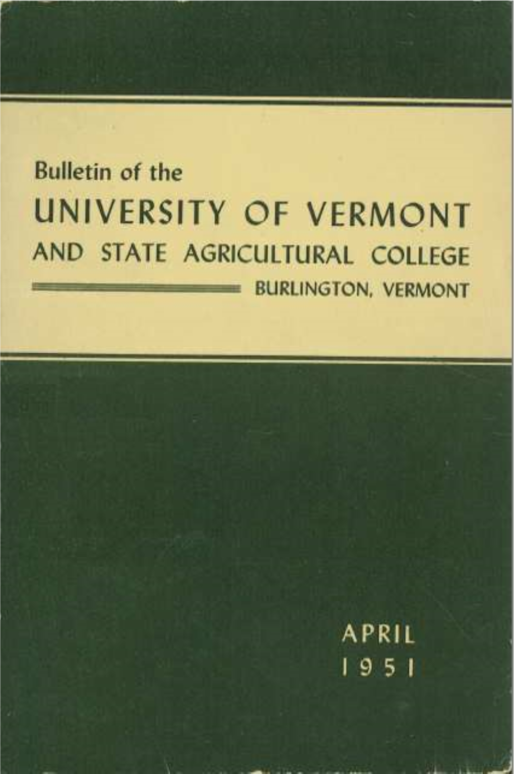 1950-1951 Undergraduate Catalogue