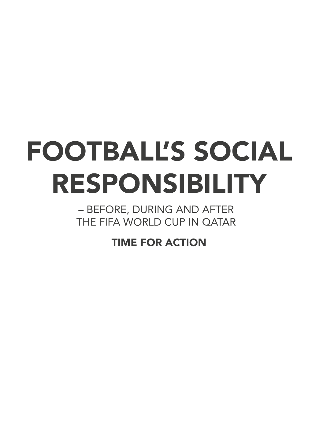 Football's Social Responsibility