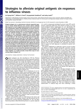 Strategies to Alleviate Original Antigenic Sin Responses to Influenza