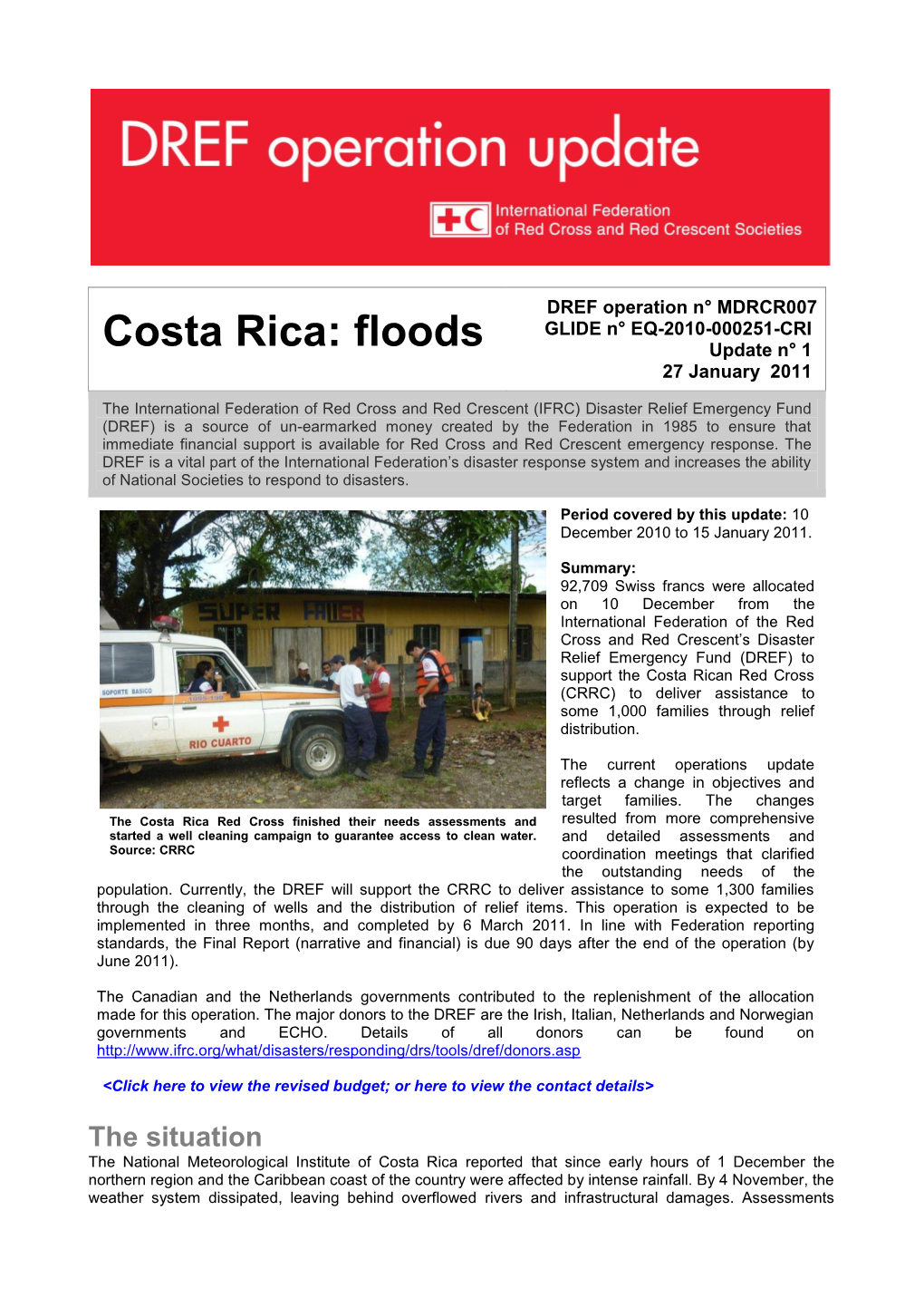 Floods Update N° 1 27 January 2011