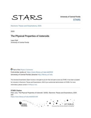 The Physical Properties of Asteroids