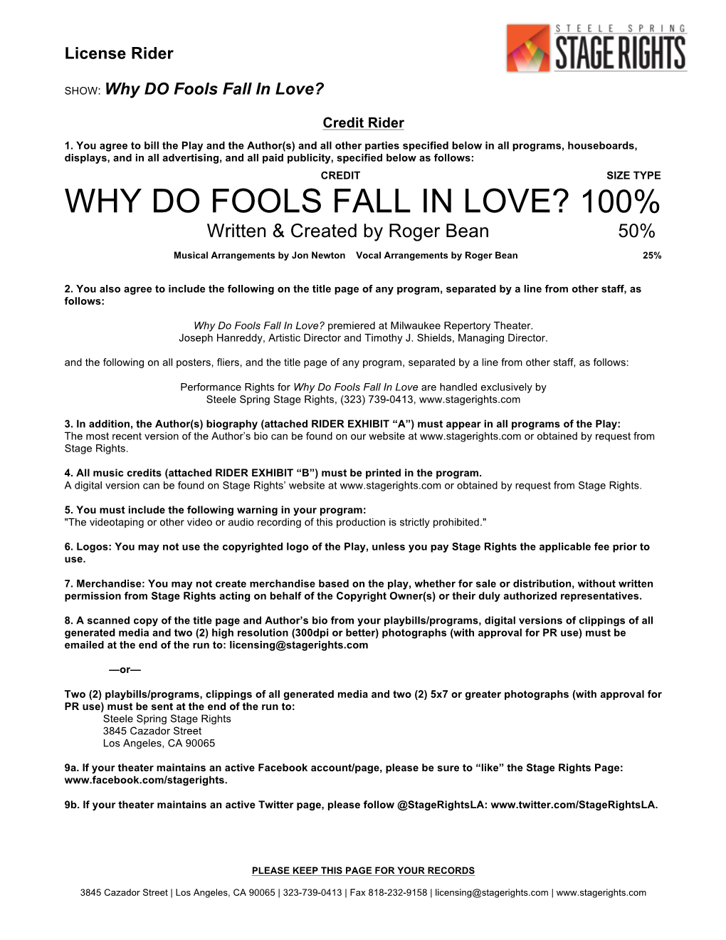 Why DO Fools Fall in Love?