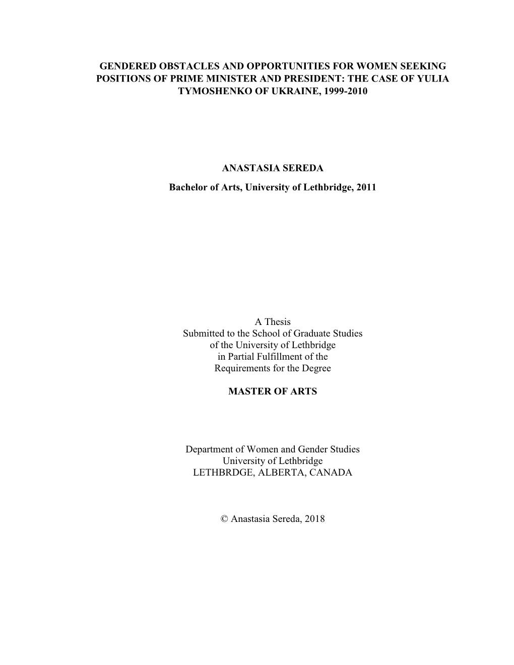 The Case of Yulia Tymoshenko of Ukraine, 1999-2010