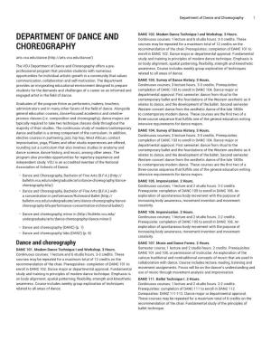 Department of Dance and Choreography 1