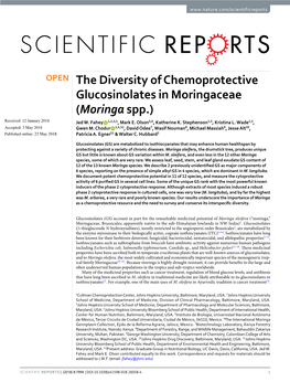 Moringa Spp.) Received: 12 January 2018 Jed W