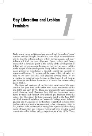 Gay Liberation and Lesbian Feminism 1