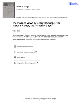 The Mapped Views by Georg Hoefnagel: the Merchant's Eye, the Humanist's Eye