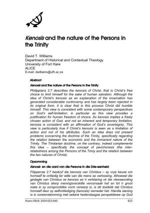 Kenosis and the Nature of the Persons in the Trinity