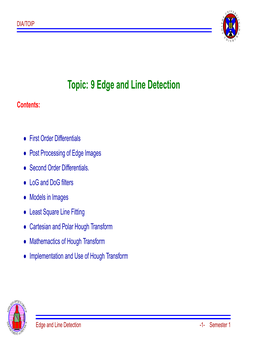 Topic: 9 Edge and Line Detection