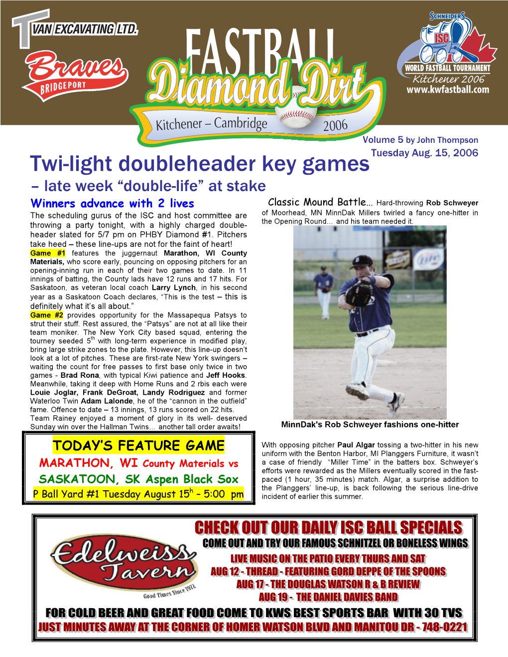 Twi-Light Doubleheader Key Games Tuesday Aug