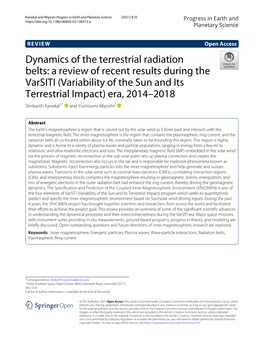 Dynamics of the Terrestrial Radiation Belts: a Review of Recent Results