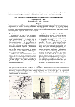 From Portolan Charts to Virtual Beacons; an Historic Overview Of