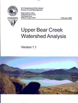 Upper Bear Creek Watershed Analysis
