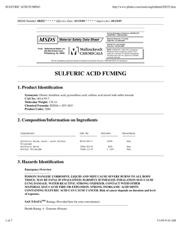 Sulfuric Acid Fuming