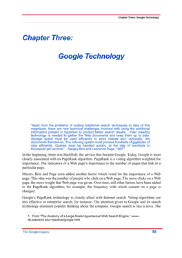 Chapter Three: Google Technology