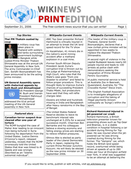 September 21, 2006 the Free-Content News Source That You Can Write! Page 1