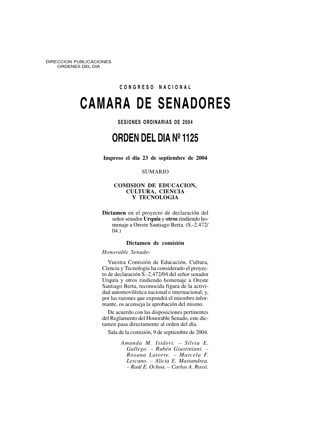 Camara De Senadores