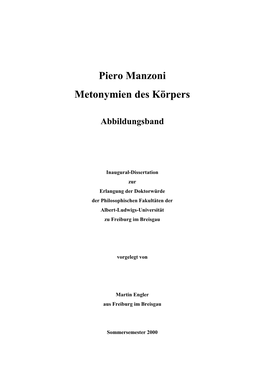 Piero Manzoni Metonymien Des Körpers
