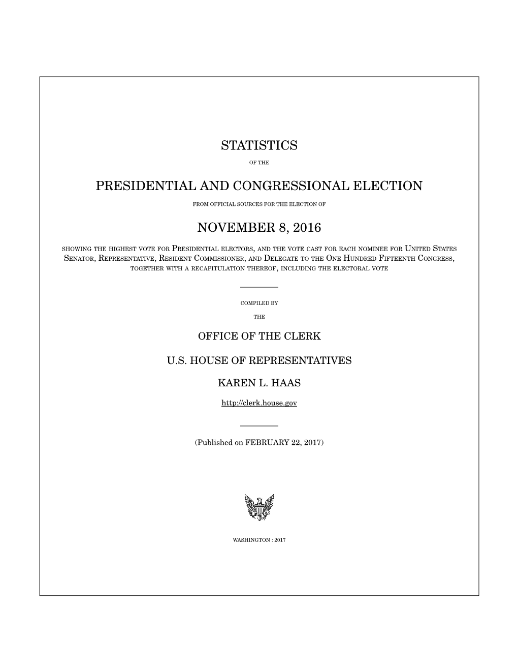 Presidential and Congressional Election