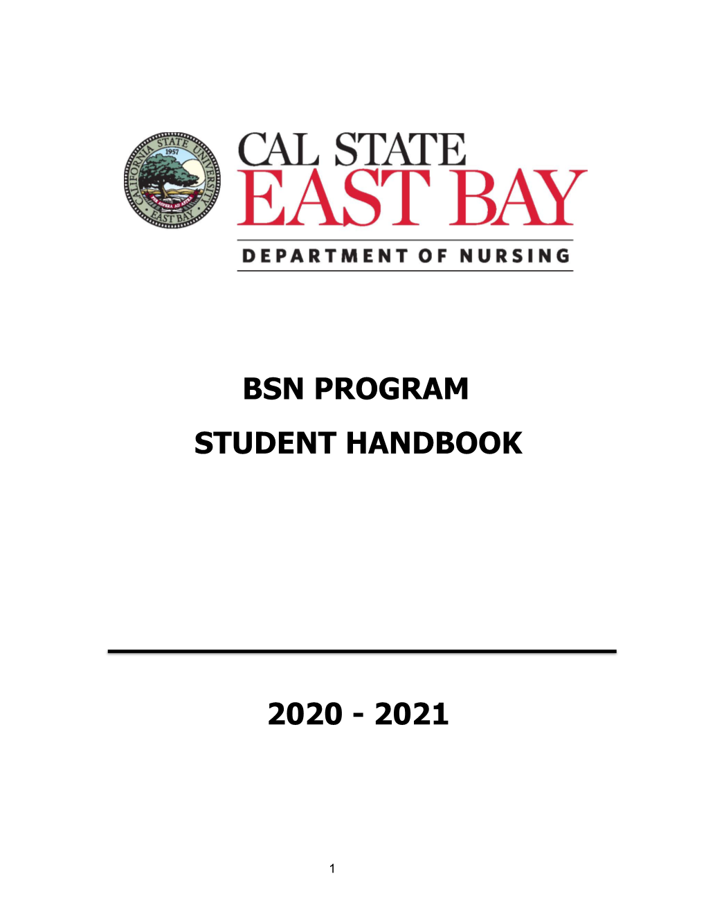 Bsn Program Student Handbook 2020