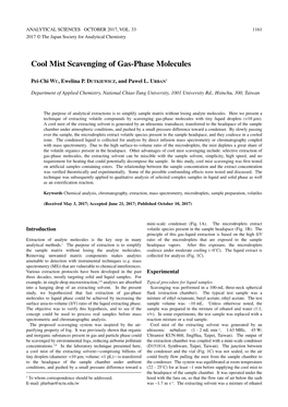 Cool Mist Scavenging of Gas-Phase Molecules