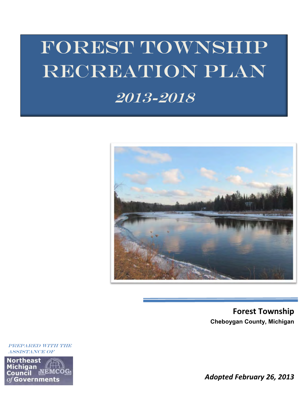Forest Township Recreation Plan 2013-2018