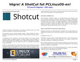 A Shotcut Fut Pclinuxos-En! Pclinuxos Magazine – 2020