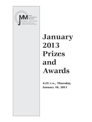 January 2013 Prizes and Awards