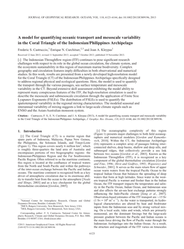 A Model for Quantifying Oceanic Transport and Mesoscale Variability in the Coral Triangle of the Indonesian/Philippines Archipelago Frederic S