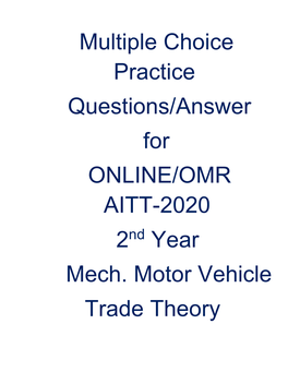 Year Mech. Motor Vehicle Trade Theory