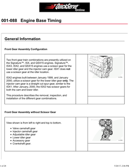 Engine Base Timing