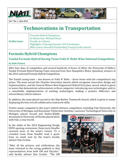 Technovations in Transportation