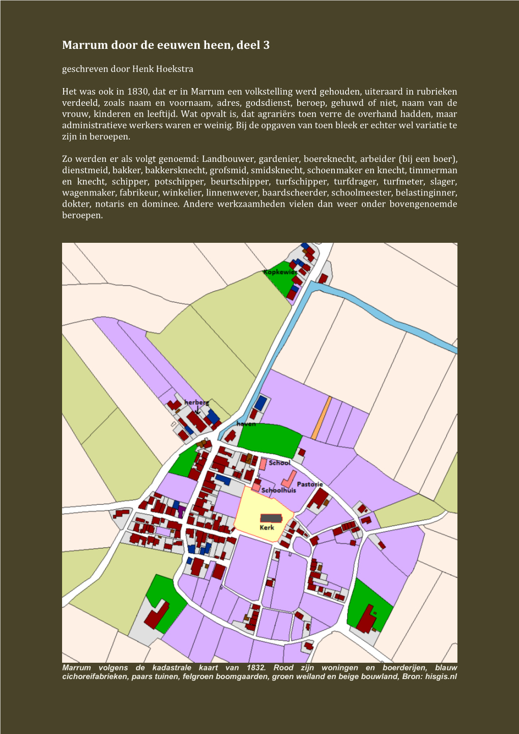 Marrum Door De Eeuwen Heen, Deel 3 Geschreven Door Henk Hoekstra