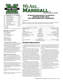 2007 Football Game Notes-UAB.Indd